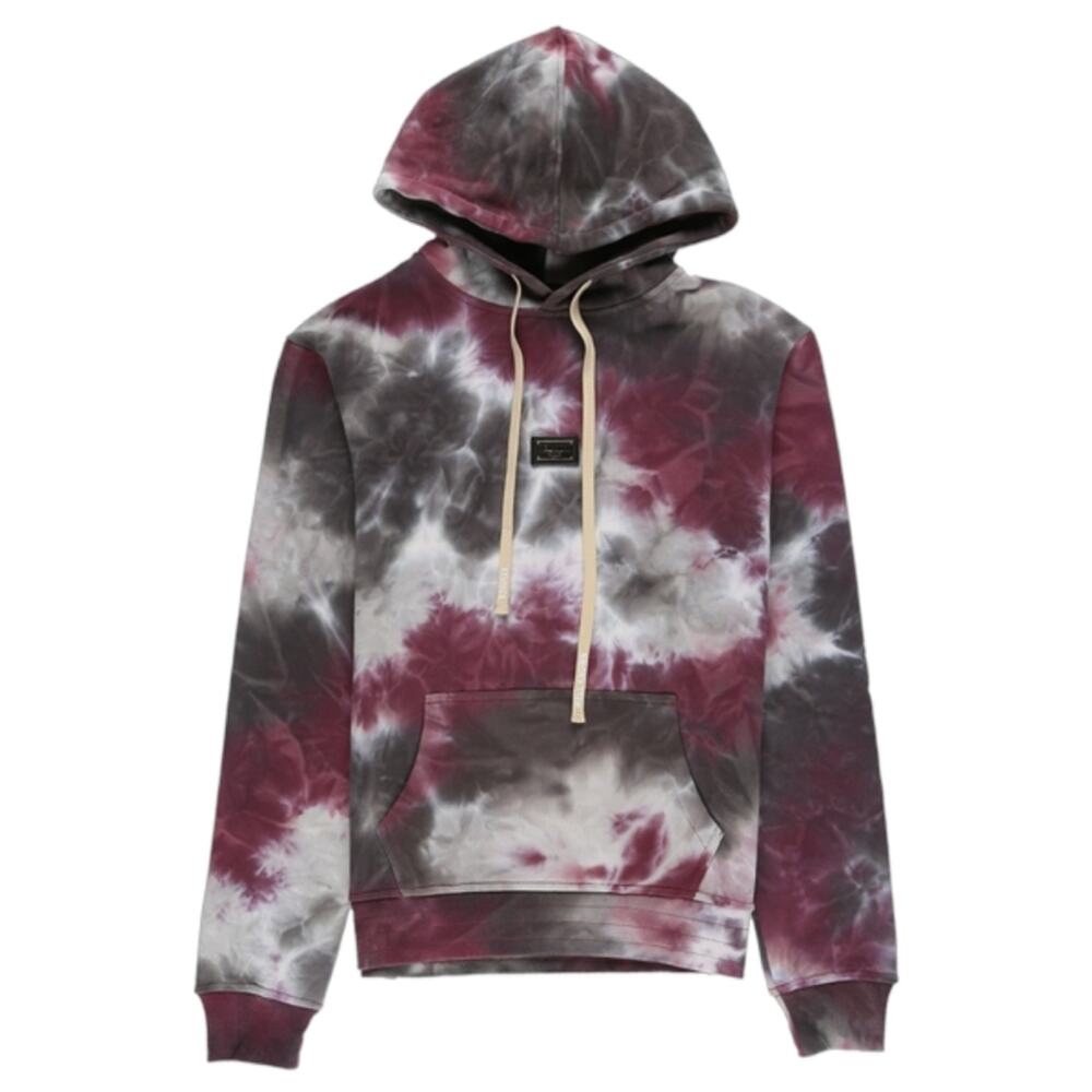 Well Known Studios Houston Hoodie Burgundy Tie Dye Sweatshirt Men's Size Small